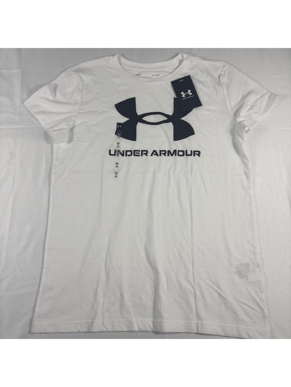Under Armour Women's White Graphic Short Sleeve T-Shirt Size Small
